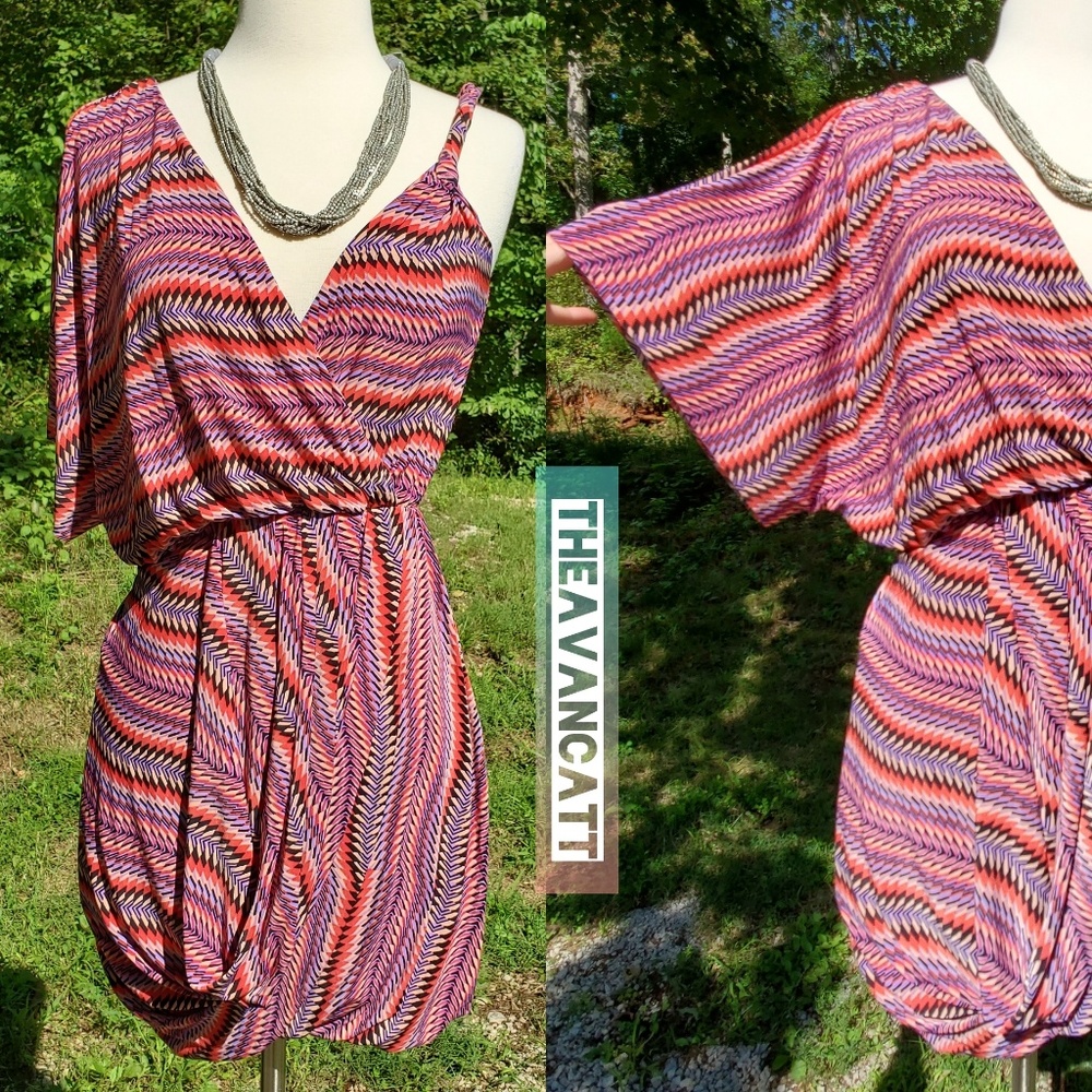 ♡Flirty & Funky Stripes Asymmetrical Mini Dress!♡♡